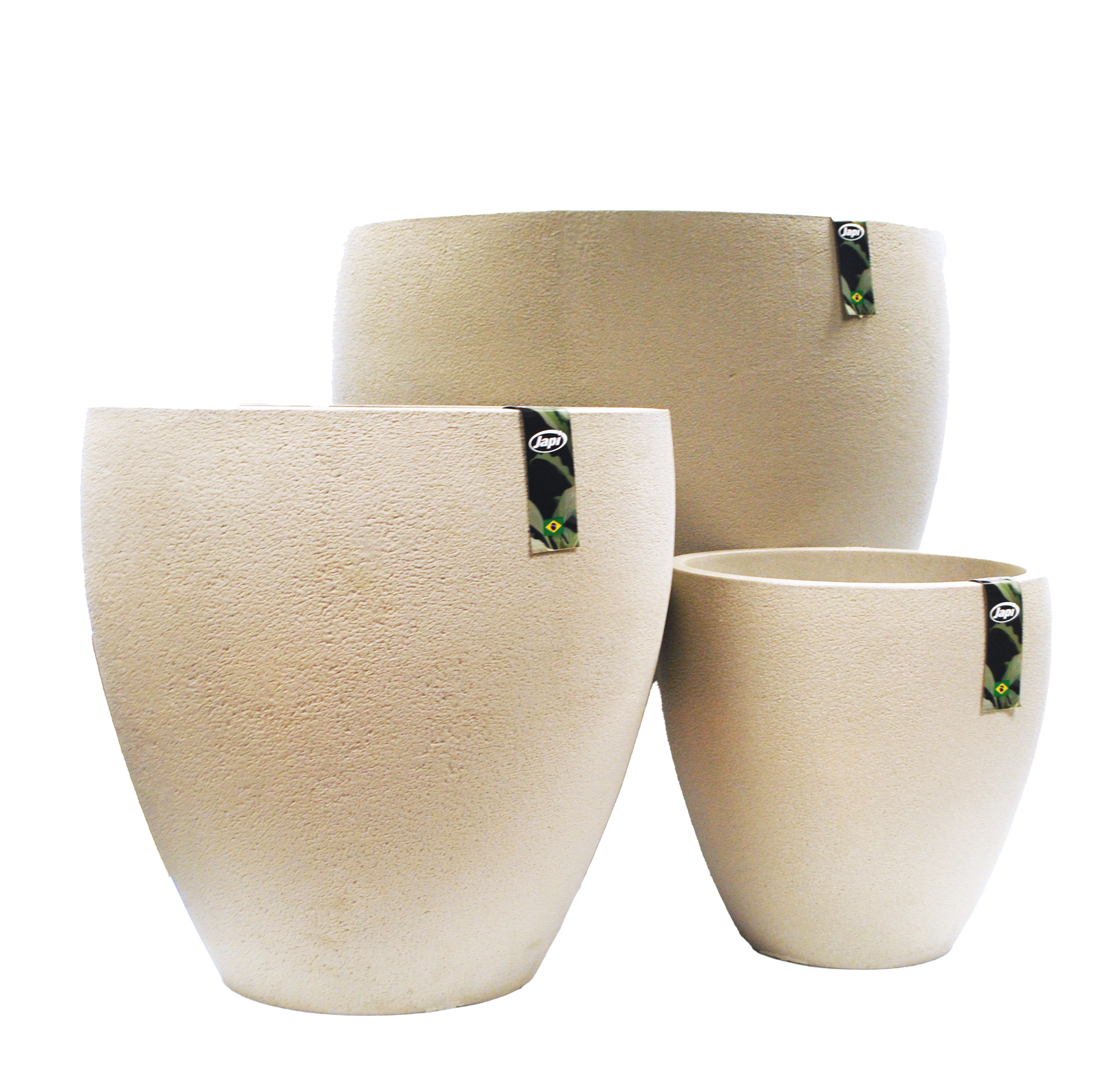 Rustic Ellipse Planter Sandstone - 3 Piece Set - Decorative Planters